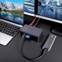 Docking station Lindy, interfete: USB-C la 6x USB-A/ 1x USB-C/1x RJ45/ 1x DisplayPort/1x HDMI/ 1x SD & 1x Micro SD/ 1x 3,5 mm/ 1